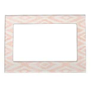 Blush Pink Watercolor Ikat Geometric Painted Print Magnetic Picture Frame