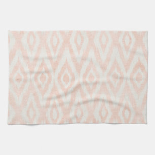 Blush Pink Watercolor Ikat Geometric Painted Print Towel