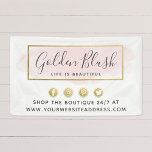 Blush Pink Watercolor &amp; Modern Gold Geometric Chic Banner at Zazzle