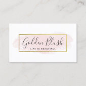 Blush Pink Watercolor & Modern Gold Geometric Chic Business Card (Front)