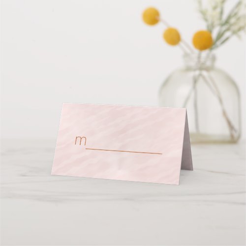 Blush Pink Watercolor Monogram Wedding Tables Place Card