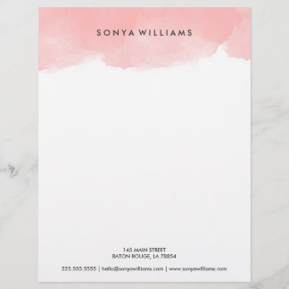 Blush Pink Watercolor Office Letterhead
