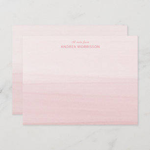 Blush Pink Watercolor Ombre Note Card