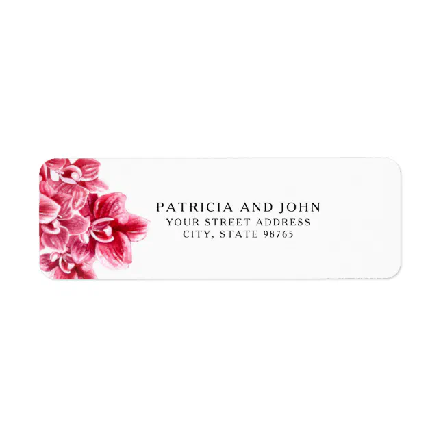 Blush Pink Watercolor Orchids Return Address Label | Zazzle