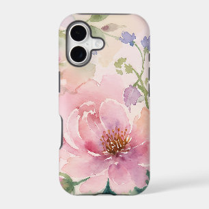 Blush Pink Watercolor Peony Floral iPhone 17 Case