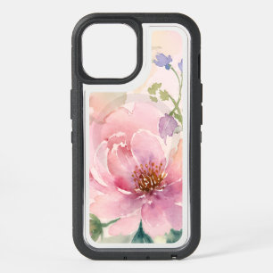 Blush Pink Watercolor Peony Floral iPhone 15 Case
