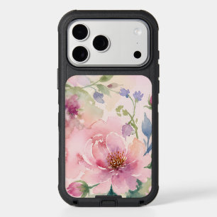 Blush Pink Watercolor Peony Floral iPhone 17 Pro Max Case