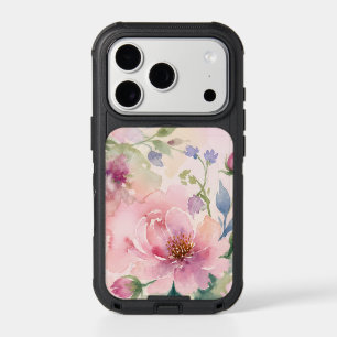 Blush Pink Watercolor Peony Floral iPhone 17 Pro Case