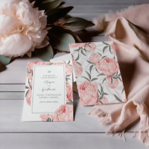 Blush Pink Watercolor Peony Save The Date Card