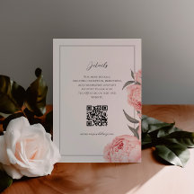 Blush Pink Watercolor Peony Wedding Enclosure Card