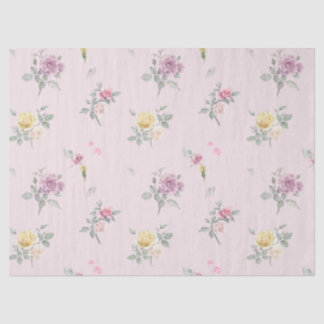 Blush Pink Watercolor Rose Floral Tissue Paper
