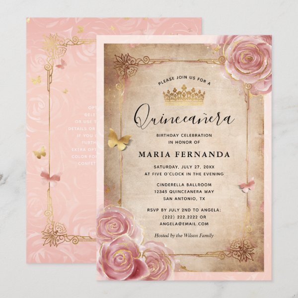 cinderella quince invitations