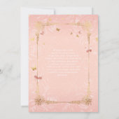Blush Pink Watercolor Rose Gold Quinceanera Invitation (Back)