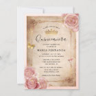 Blush Pink Watercolor Rose Gold Quinceanera