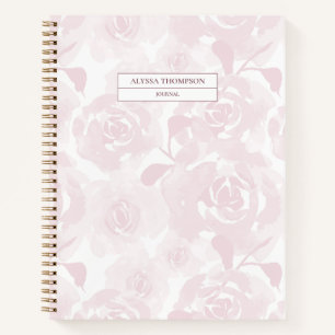 Blush Pink Watercolor Roses Personalized journal