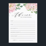 Blush Pink Watercolor Roses Wedding Advice Card<br><div class="desc">Give advice to the newlyweds with this pretty floral wedding advice cards. It features watecolor illustrations of garden roses,  hydrangeas and eucalyptus bouquets with an elegant script. Personalize by adding names and other details. These blush pink floral advice cards are perfect for spring and garden weddings.</div>