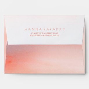 Blush Pink Watercolor Soft Modern Wedding Envelope