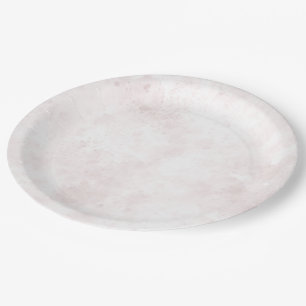 Blush Pink Watercolor Stain Modern Glam Wedding Paper Plates