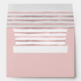 Blush Pink Watercolor Striped Envelope