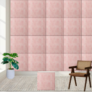 Blush Pink Watercolor Texture Ceramic Tile 
