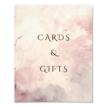 Blush Pink Watercolor Wash Cards & Gifts Sign
