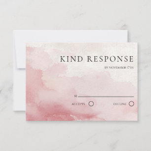 Blush Pink Watercolor Wash QR Code Wedding  RSVP Card