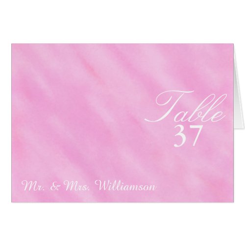 Blush Pink Watercolor Wedding Table Tent Cards