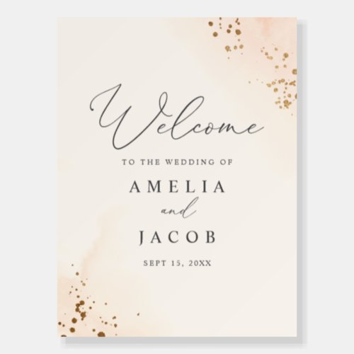 Blush Pink Watercolor Wedding Welcome Sign