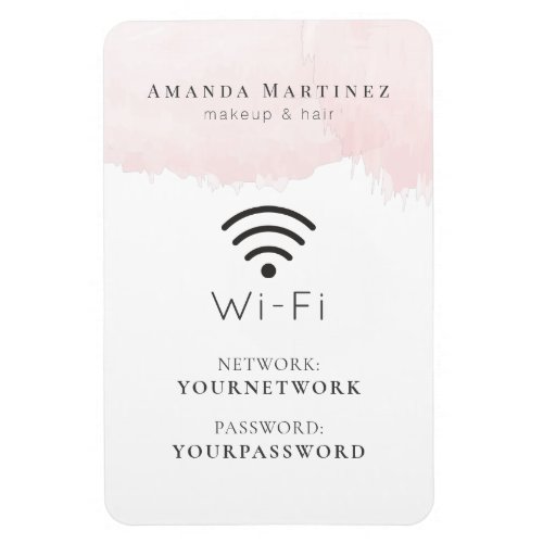 Blush Pink Watercolor Wi_Fi Sign Magnet