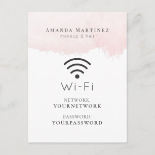 Blush Pink Watercolor Wi-Fi Sign Postcard