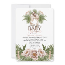 Blush Pink Watercolor Winter Floral Baby Shower