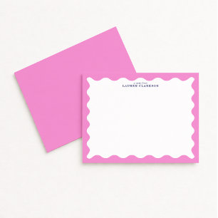 Blush Pink Wavy Frame Note Card