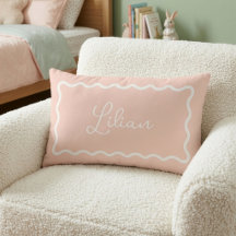 Blush Pink Wavy Scallop Frame Monogram