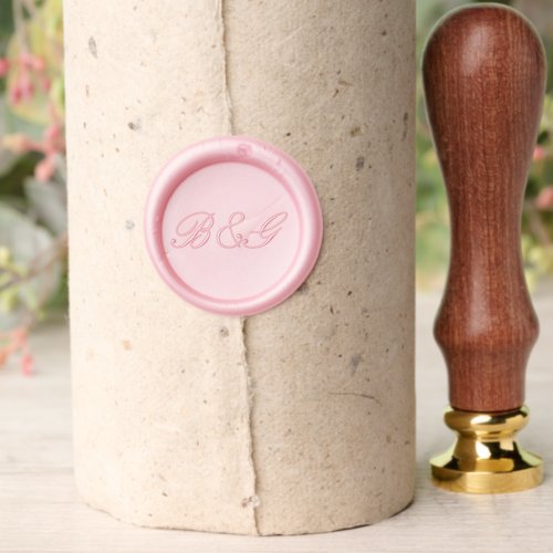 Blush pink wax seal stamp for elegant wedding