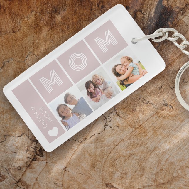 Blush Pink We Love You Mom Photos Keychain (Creator Uploaded)