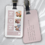 Blush Pink We Love You Mom Photos Luggage Tag<br><div class="desc">Liven up your luggage with this personalized design that's perfect for travellers</div>