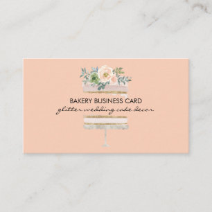 Blush Pink Wedding Celebration Party Cake Maker Business Card