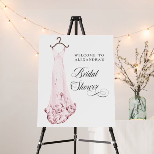 Blush Pink  Wedding Dress Bridal Shower Welcome  Foam Board