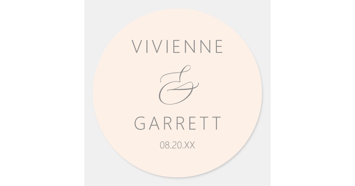 Blush Pink Wedding Envelope Seals | Zazzle