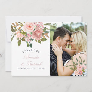 Blush Pink Wedding floral Thank You photo
