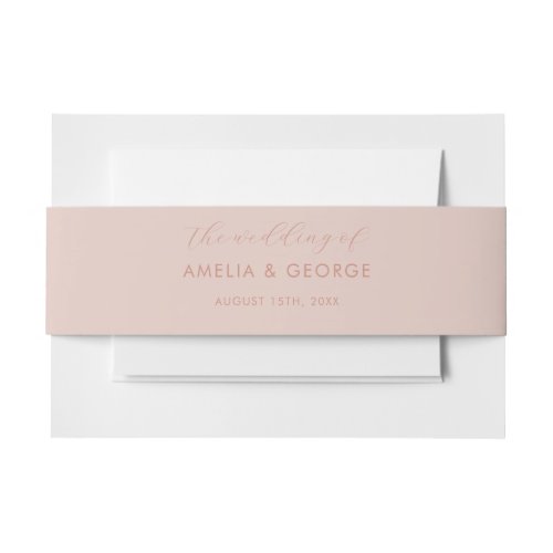 Blush Pink Wedding Invitation Belly Band