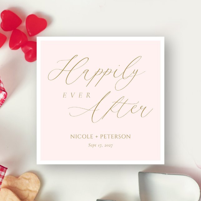 Blush Pink Wedding Keepsake: Happily Ever After Napkins (Blush Pink Wedding Keepsake: Happily Ever After Napkins)