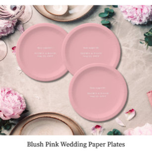 Blush Pink Wedding Paper Plates