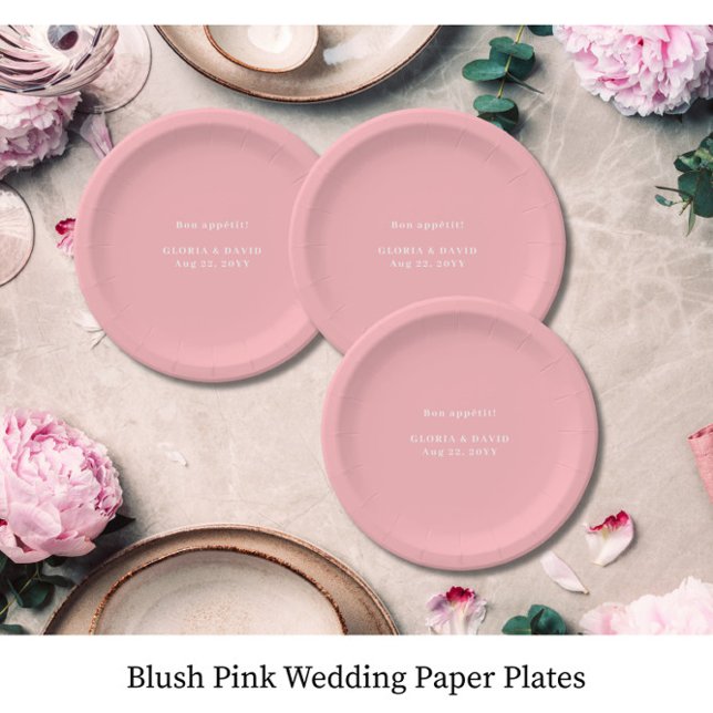 Blush Pink Wedding  Paper Plates (Creator Uploaded)
