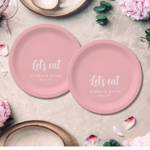 Blush Pink Wedding  Paper Plates