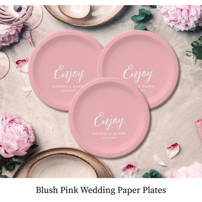 Blush Pink Wedding  Paper Plates (Creator Uploaded)