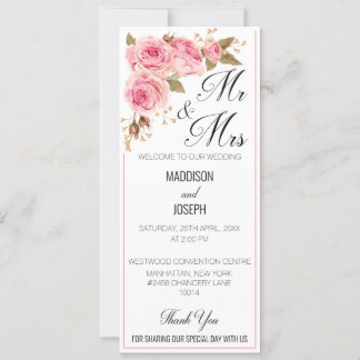 Blush Pink Wedding Program
