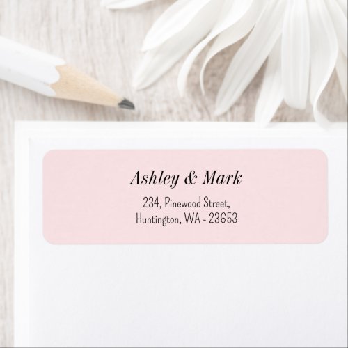 Blush Pink Wedding Return Address Label