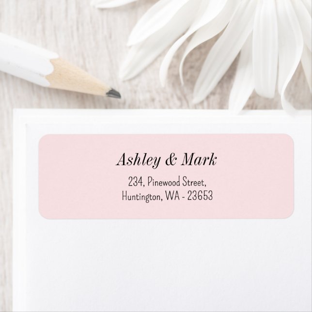Blush Pink Wedding Return Address Label (Insitu)