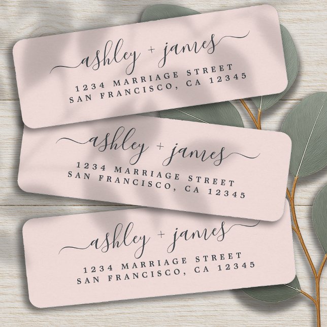 Blush Pink Wedding Return Address Label (Creator Uploaded)